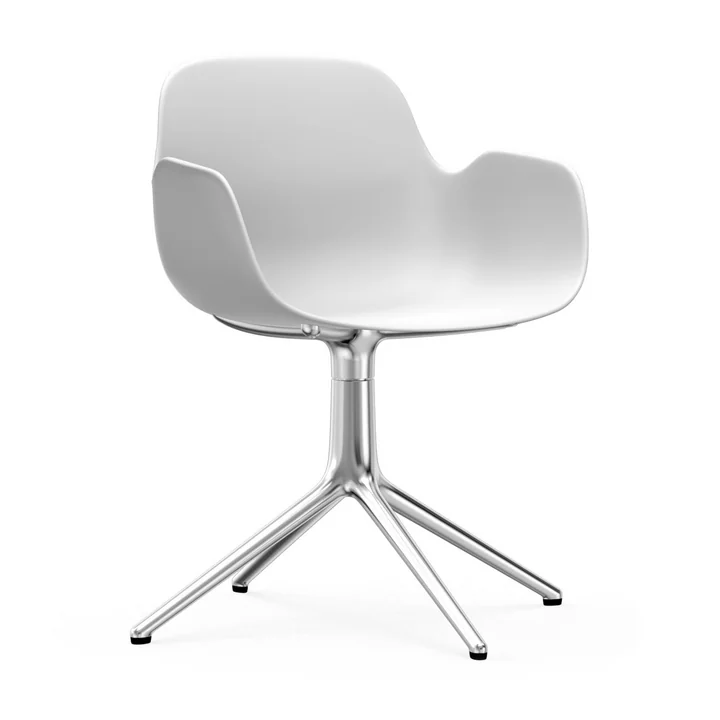 Form swivel chair by Normann Copenhagen in aluminium / white