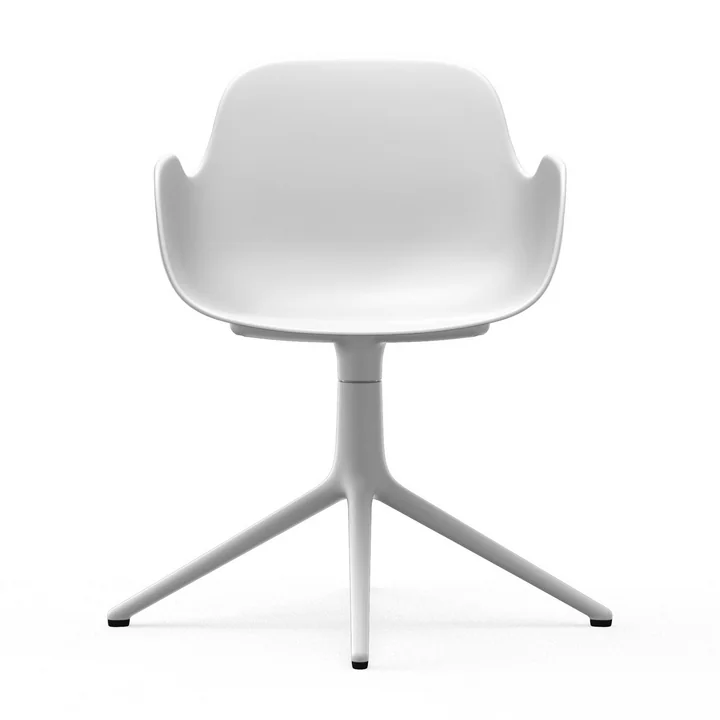 Form swivel armchair by Normann Copenhagen in aluminium white / white