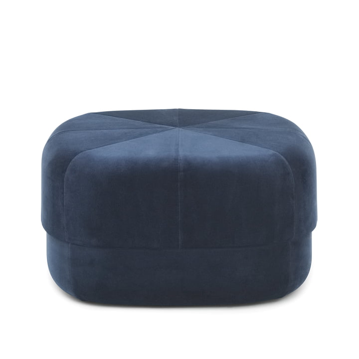 Circus Pouf in large from Normann Copenhagen in dark blue suede leather