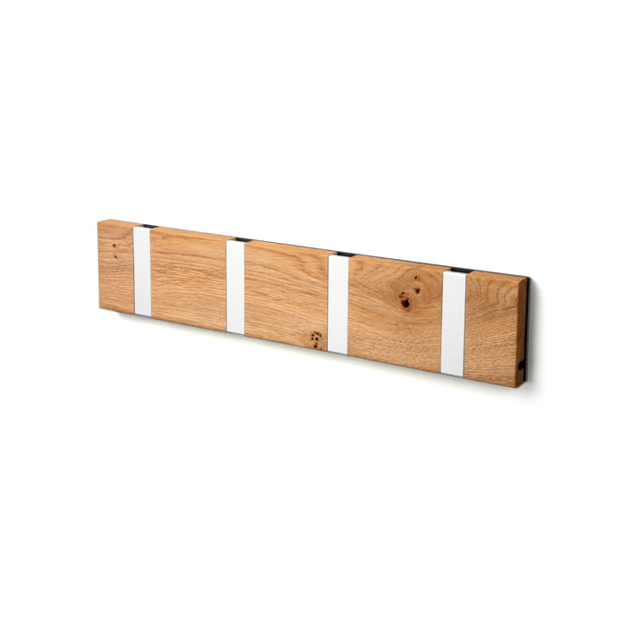 The LoCa - Knax Rustique 4 Coat Rack in oiled oak / grey