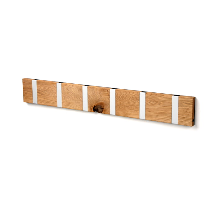 The LoCa - Knax Rustique 6 Coat Rack in oiled oak / grey