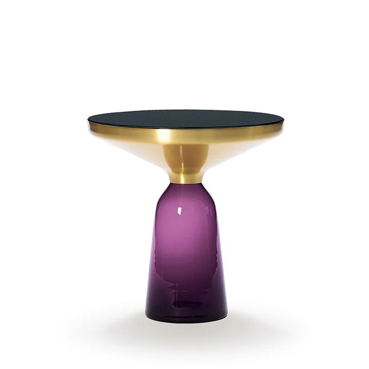 Bell Side table from ClassiCon in brass / amethyst purple