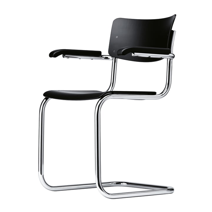 S 43 F Chair from Thonet in chrome / black stained beech (TP 29)