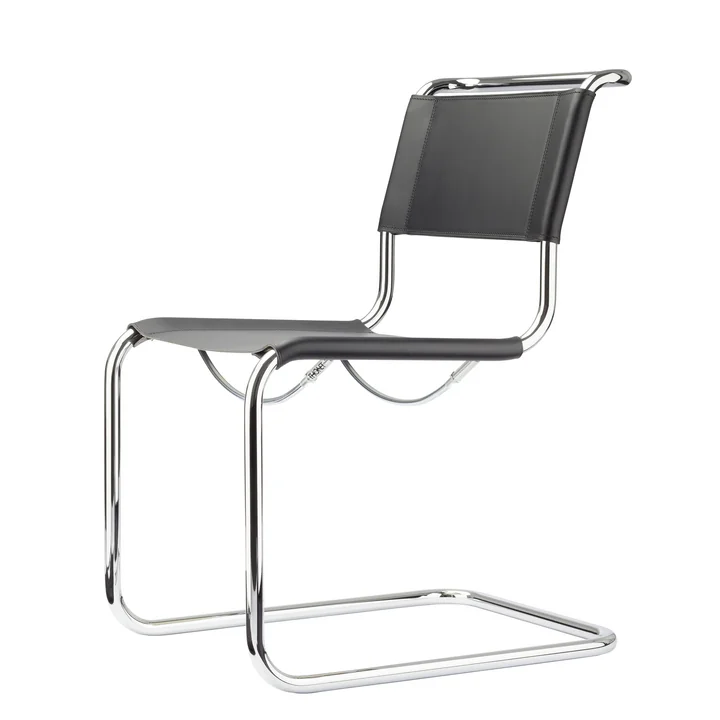 S 33 Chair from Thonet in chrome / core leather black