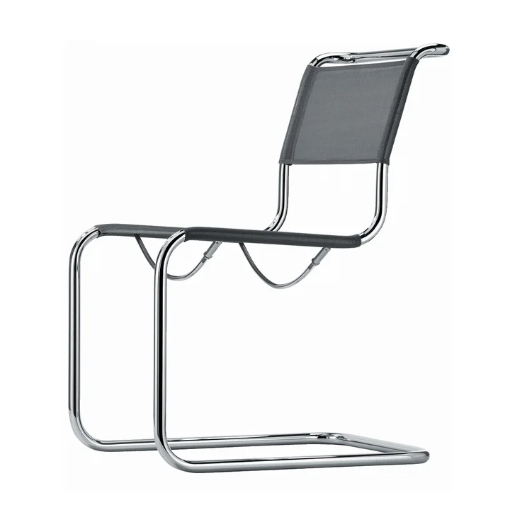 S 33 N Chair from Thonet in chrome / mesh fabric silver