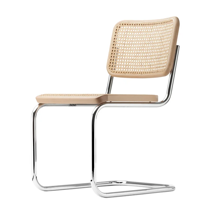 S 32 Chair from Thonet in chrome / natural beech (TP 17) / wickerwork