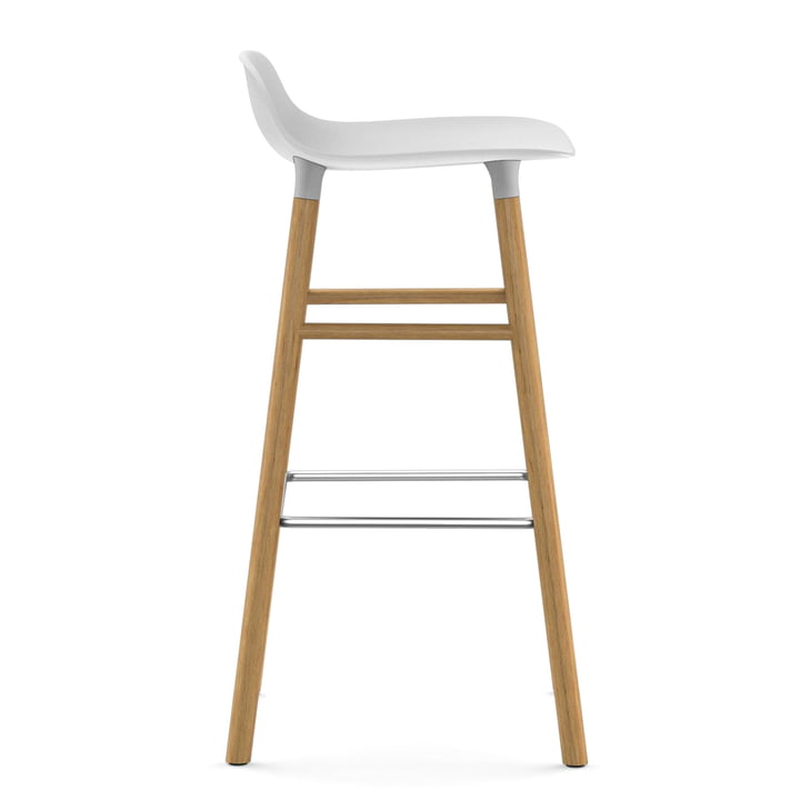 Form Bar Stool 75 cm by Normann Copenhagen made of oak in white