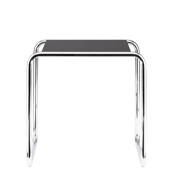 B 9 a Set table from Thonet in chrome / top coat deep black (RAL 9005)