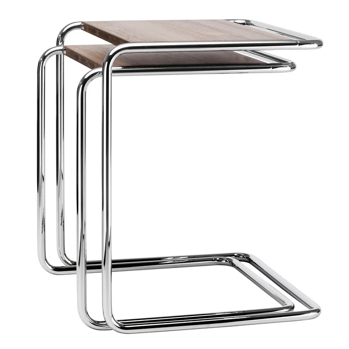 B 97 Set of coffee tables from Thonet in chrome / oiled walnut (Pure Materials)