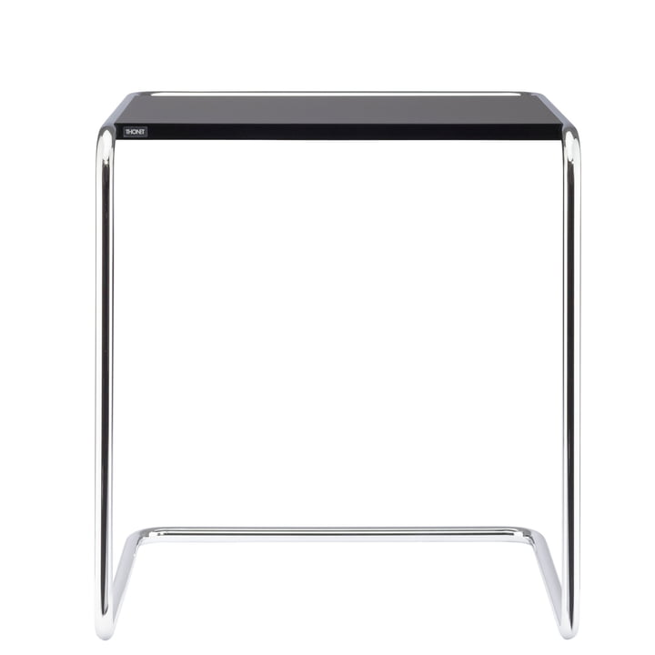 B 97 a set table from Thonet in chrome / top coat deep black (RAL 9005)