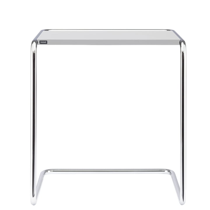 B 97 a set table from Thonet in chrome / top coat pure white (RAL 9010)