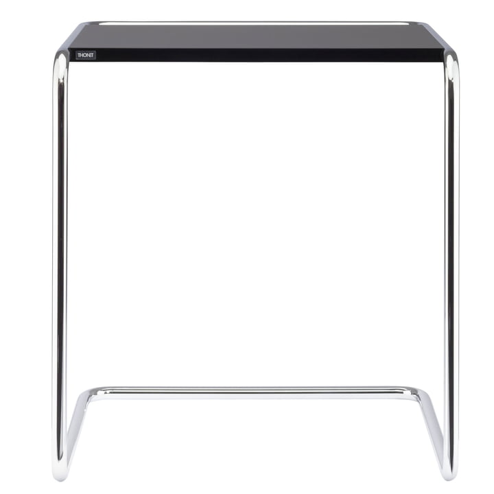 B 97 b set table from Thonet in chrome / top coat deep black (RAL 9005)