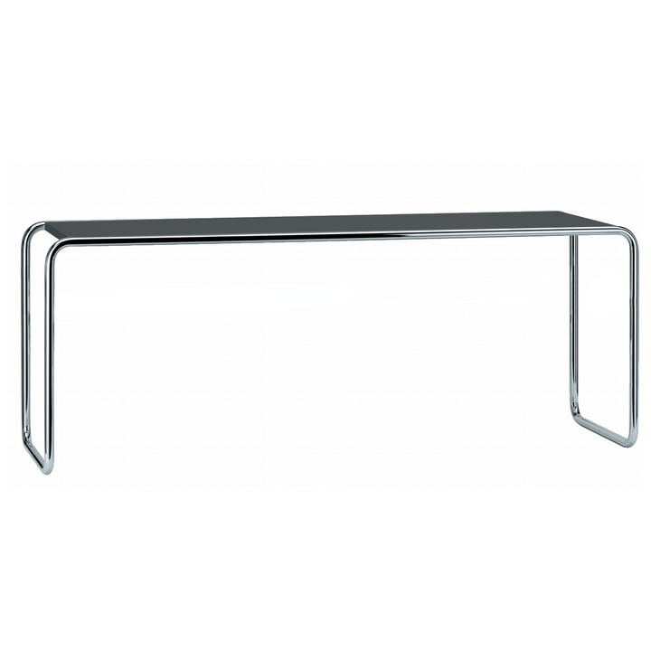 B-10 Coffee Table by Thonet in Chrome / Jet Black (RAL 9005)