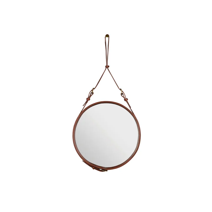 Adnet Mirror Ø 45 cm from Gubi in brown