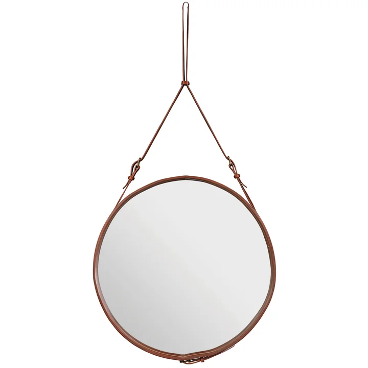 Adnet Mirror Ø 70 cm from Gubi in brown