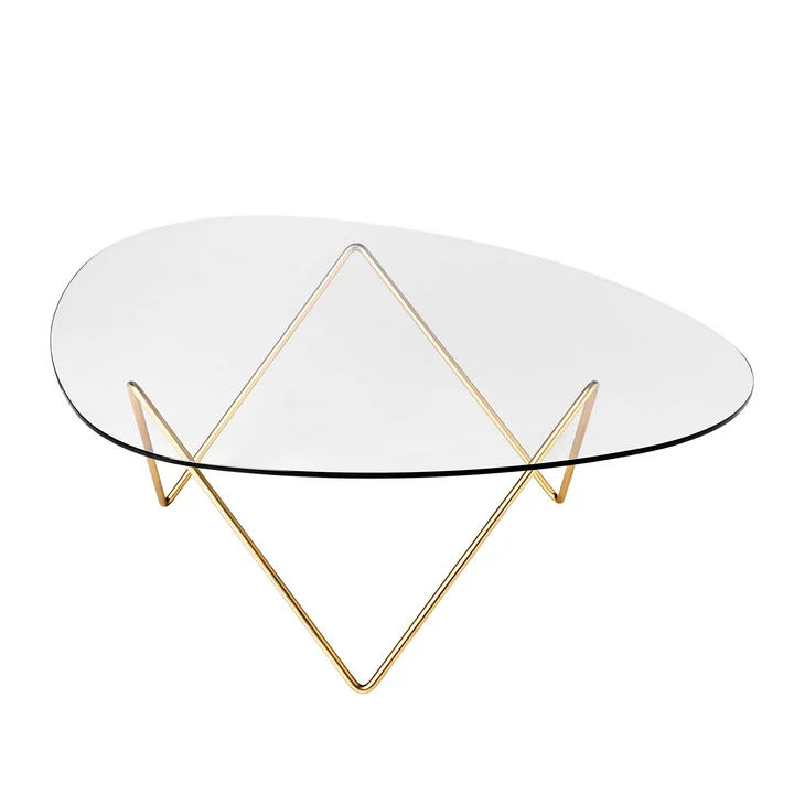 Pedrera Coffee table from Gubi in brass / clear