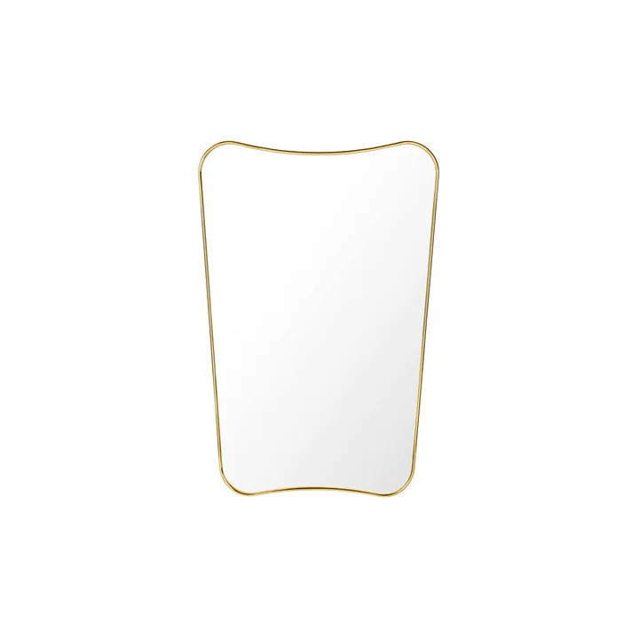 F.A. 33 Rectangular Wall Mirror 80 x 54 by Gubi in Brass