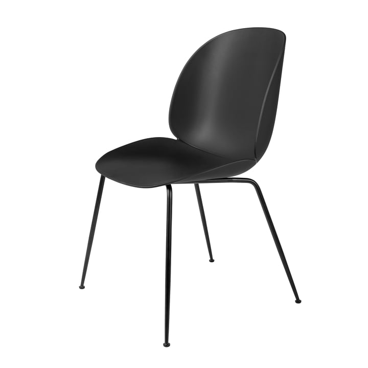 Beetle Dining Chair Conic Base from Gubi in Black / Black