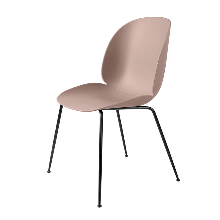 Beetle Dining Chair, Conic Base by Gubi in Black / Sweet Pink