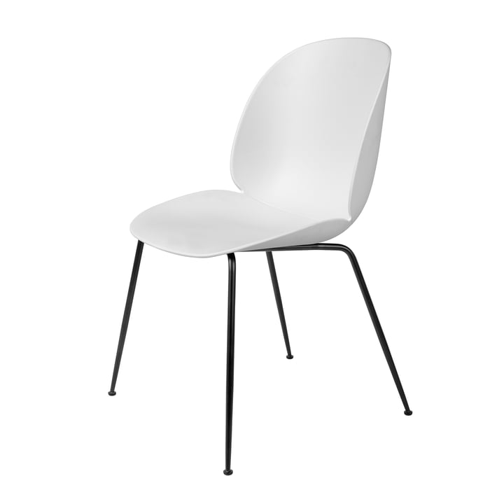 Beetle Dining Chair Conic Base from Gubi in black / white