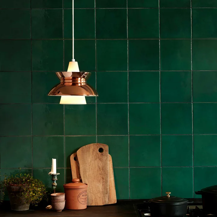 DooWop pendant lamp by Louis Poulsen in copper in the kitchen