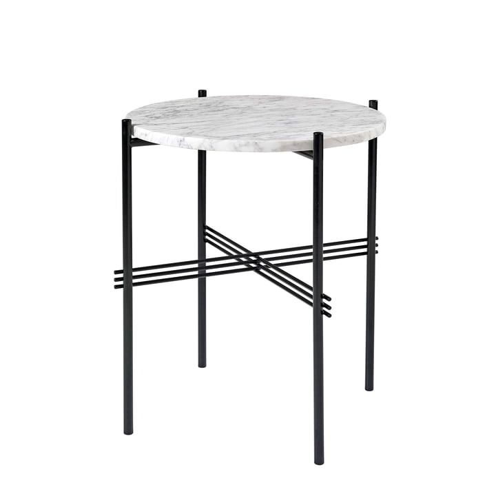 Gubi - TS Coffee Table Ø 40 cm in Black / White Marble