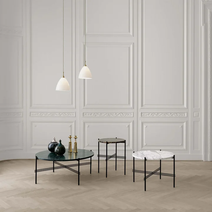 TS coffee table from Gubi in different sizes, heights and materials
