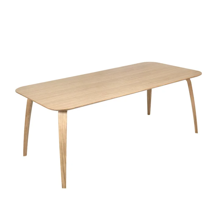 Rectangular dining table 100 x 200 cm by Gubi in oak