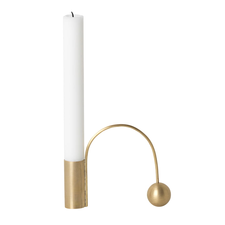 Balance Candleholder by Ferm Living in Brass
