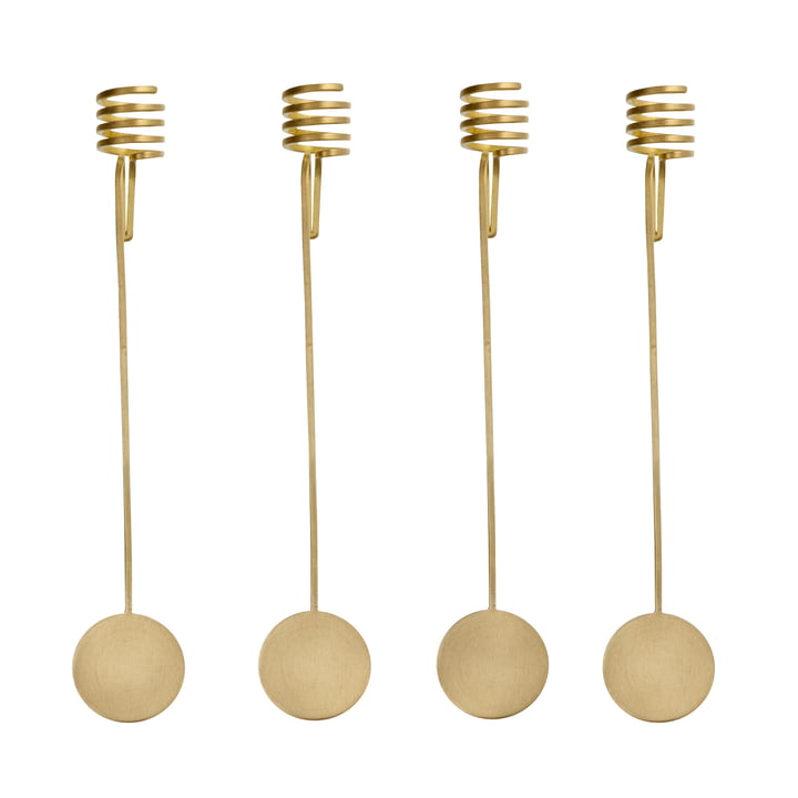 Christmas tree candle holder in a set of 4 by ferm Living in brass