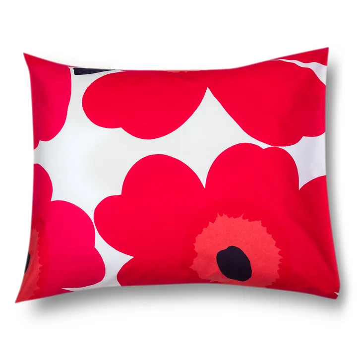 Unikko Pillowcase 80 x 80 cm from Marimekko in red / white