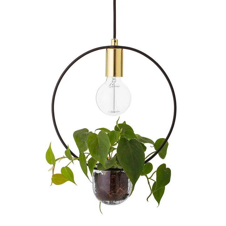 The Bloomingville - Flowerpot Pendant Lamp, Round in Metal / Gold
