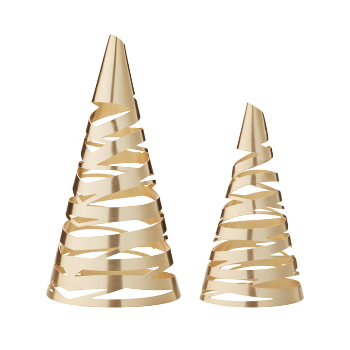 Tangle Christmas tree set of 2 by Stelton in brass