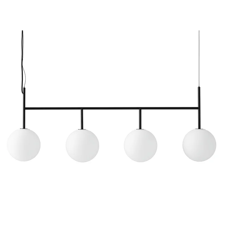 TR pendant light with suspension frame (4-light) from Audo in black / matt opal light source