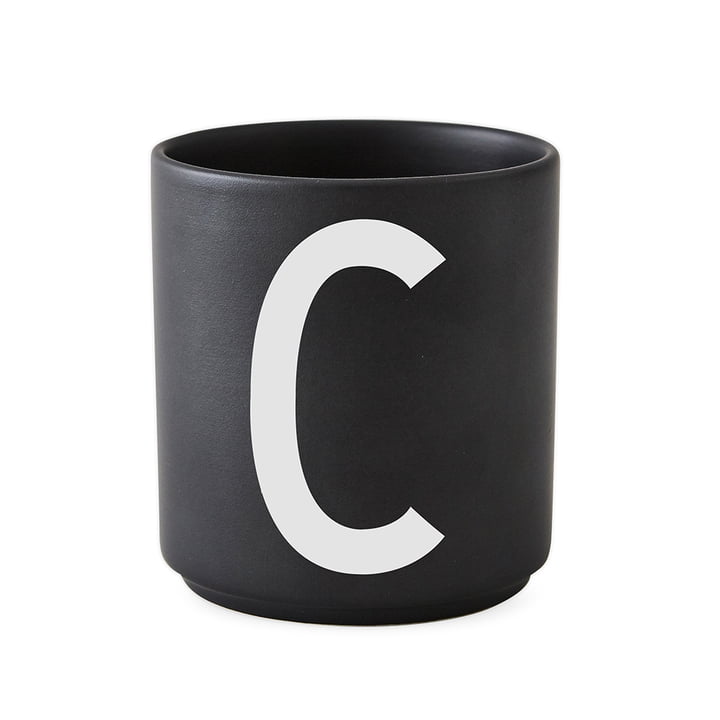 Design Letters - AJ Porcelain Cup C, black