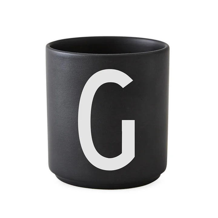 Design Letters - AJ Porcelain Cup G, black