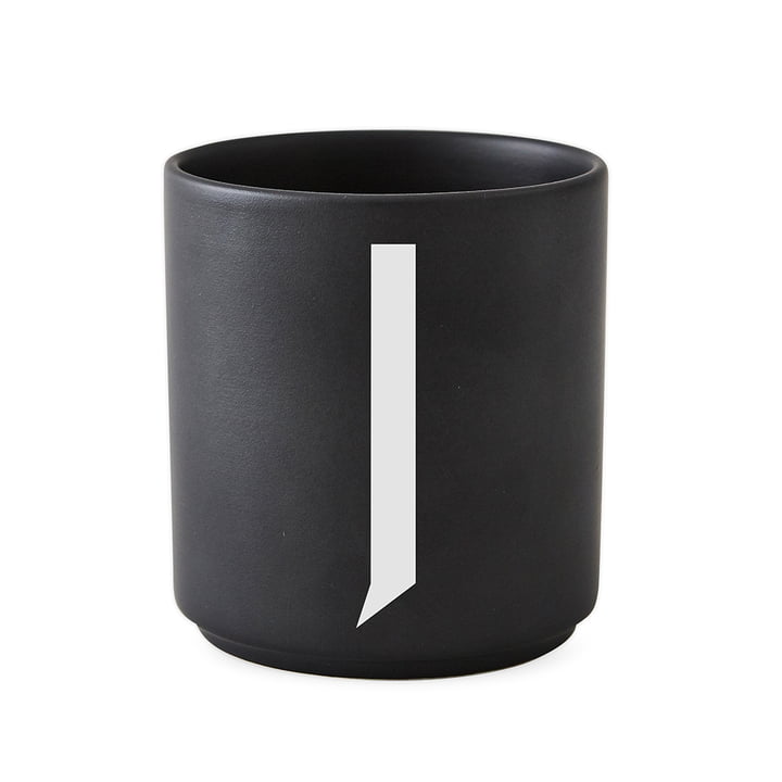 Design Letters - AJ Porcelain Cup J, black