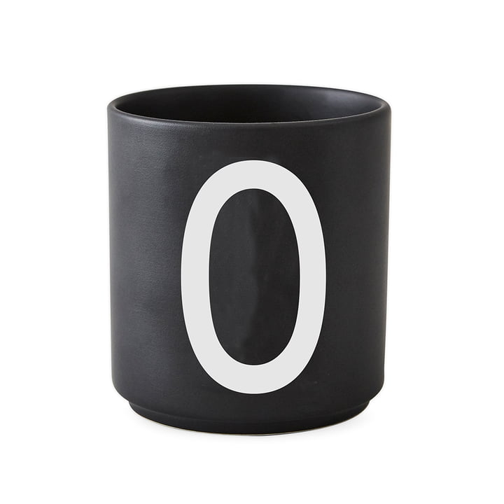 Design Letters - AJ Porcelain Cup O, black