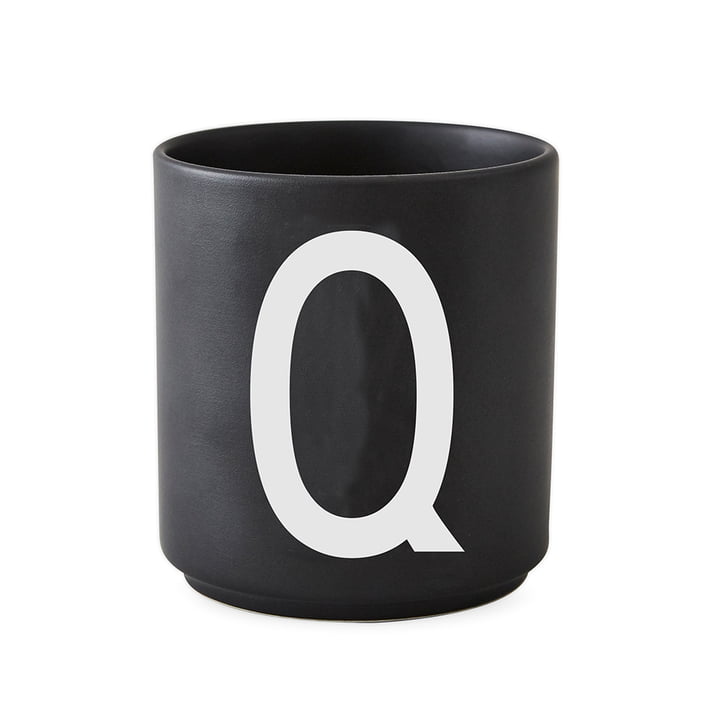 Design Letters - AJ Porcelain Cup Q, black