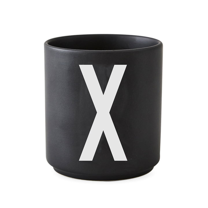 Design Letters - AJ Porcelain Cup X, black
