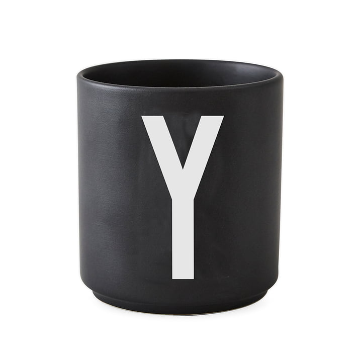 Design Letters - AJ Porcelain Cup Y, black