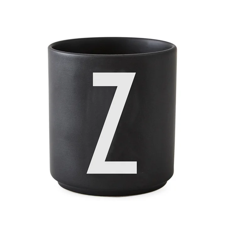 Design Letters - AJ Porcelain Cup Z, black