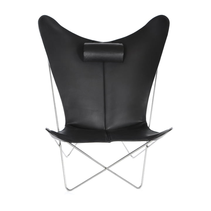 KS Chair by Ox Denmarq made from Stainless Steel / Black Leather