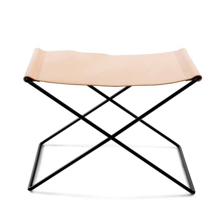OX Stool by Ox Denmarq, Black Steel / Natural Leather