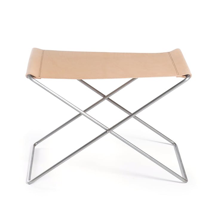 OX Stool by Ox Denmarq, Stainless Steel / Natural Leather