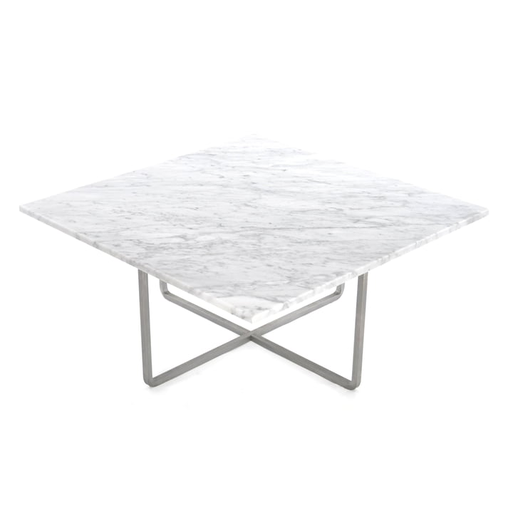 Ox Denmarq - Ninety Coffee Table 80 x 80 cm, stainless steel / white marble 
