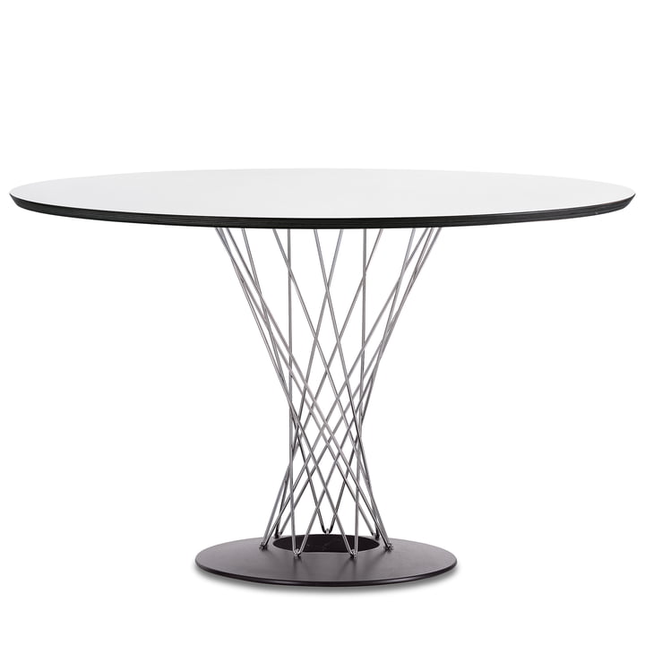Vitra - Dining Table by Isamu Noguchi, Ø 121 cm, white / chrome