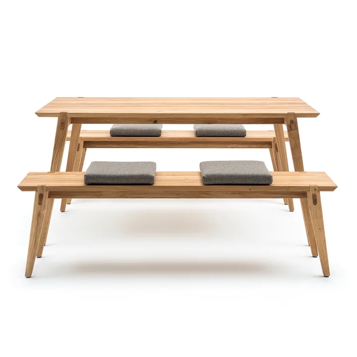 156 Dining Table, Bench and Cushions by freistil