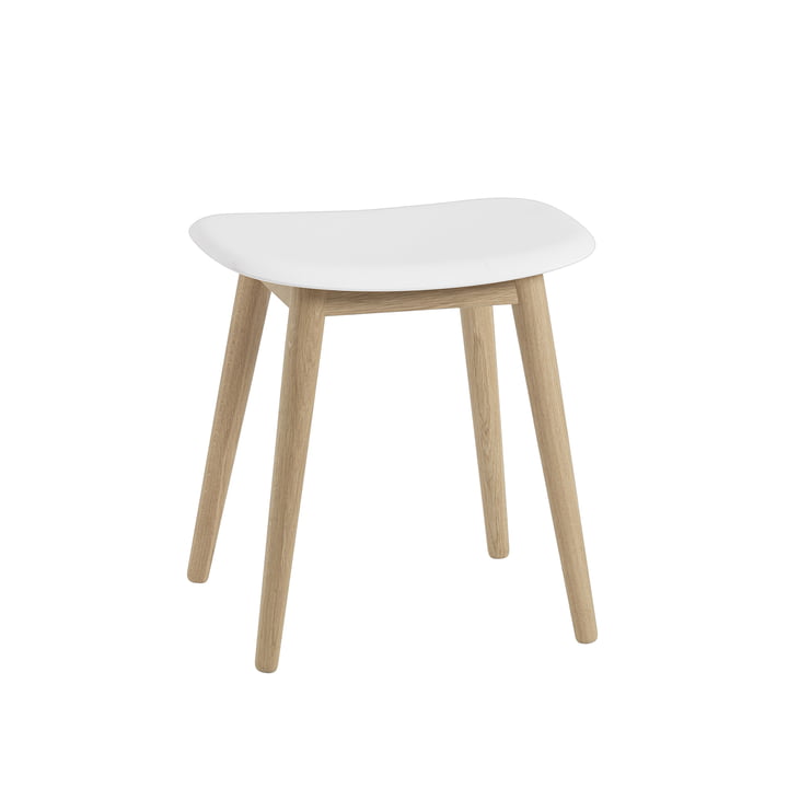 Fiber Stool / Wood Base by Muuto in Natural Oak / White