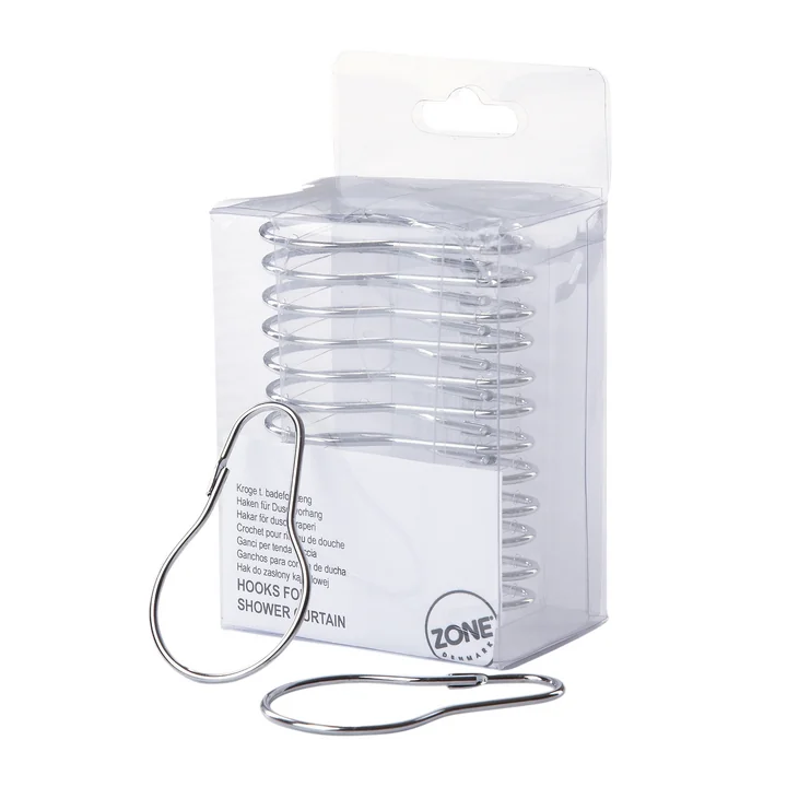 The Zone Denmark - hooks for shower curtain in silver